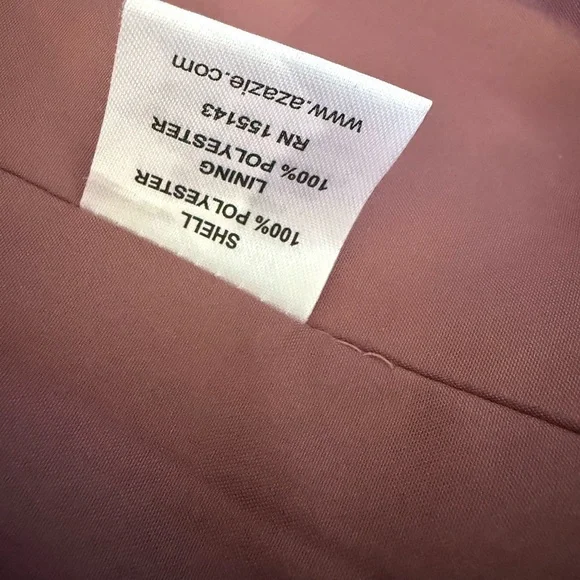 Azazie Dusty Rose Chiffon Bridesmaid Dress Pleated V Neck Maxi Small - Picture 6 of 6